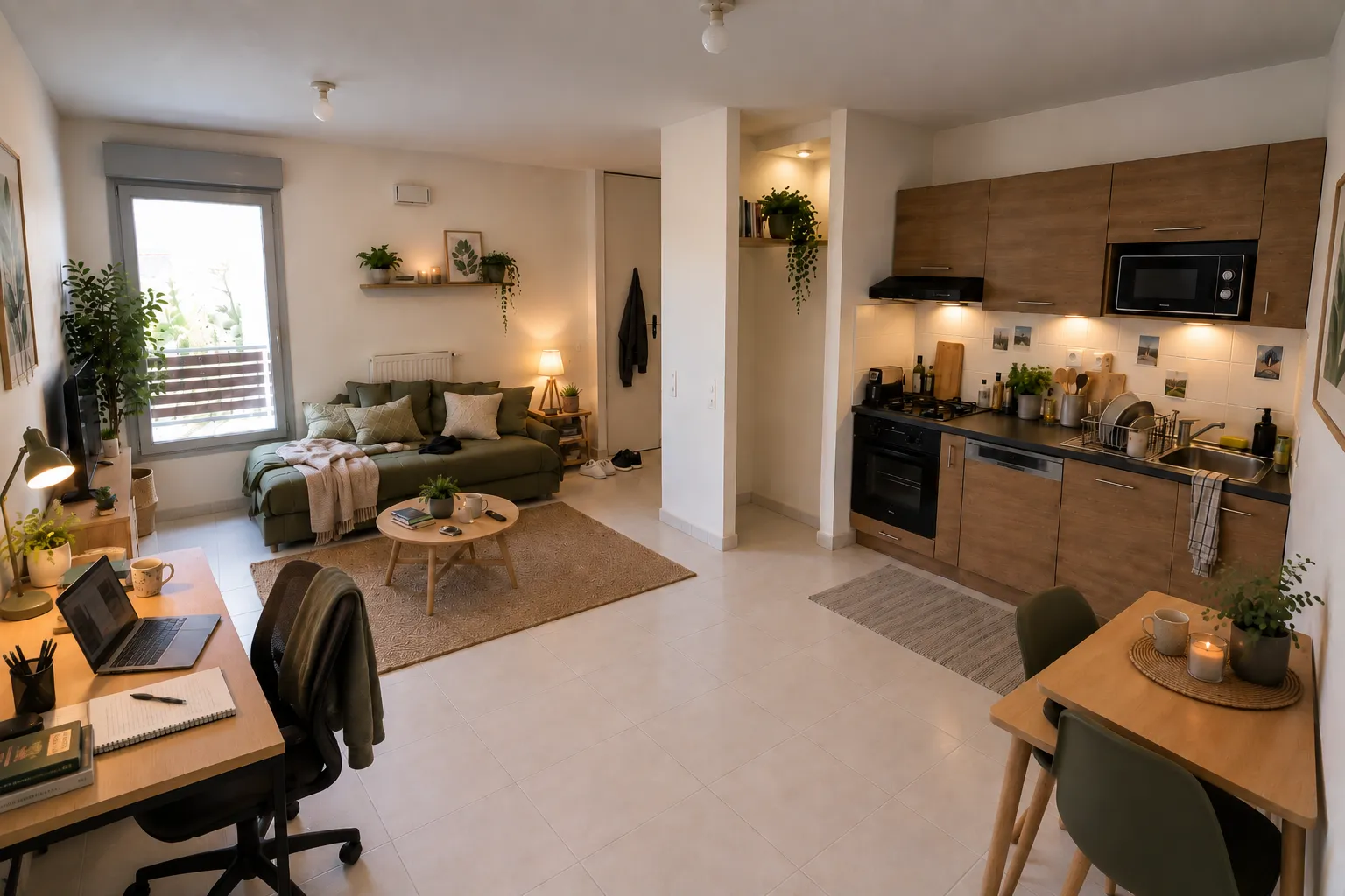 Photo de Appartement T1 bis au dernier étage — Aménagement virtuel réalisé par IA